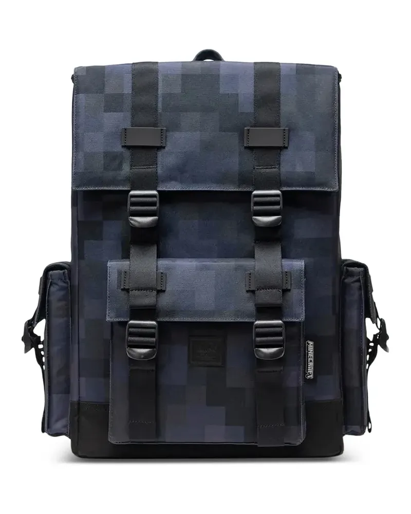 Herschel Supply Co. x Minecraft Little America™ Cube pixel-print buckle-fastening backpack - Schwarz Schwarz