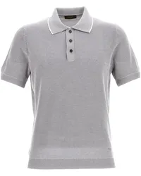 Fay Poloshirt mit Logo-Stickerei Grau