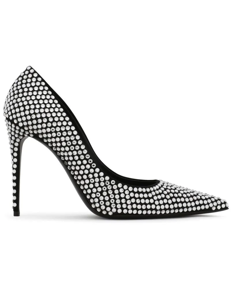 Dolce & Gabbana Satin-Pumps mit Strassverzierung 105mm - Schwarz Schwarz