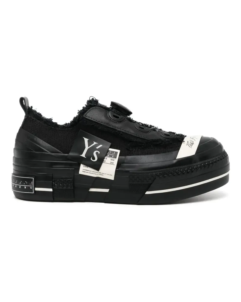 Yohji Yamamoto frayed-edge platform sneakers - Schwarz Schwarz