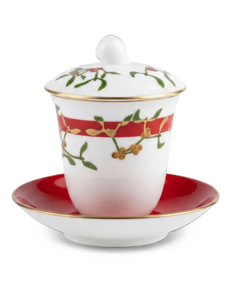 Ginori 1735 Tasse und Untersetzer mit Mistelprint - Weiß Weiß