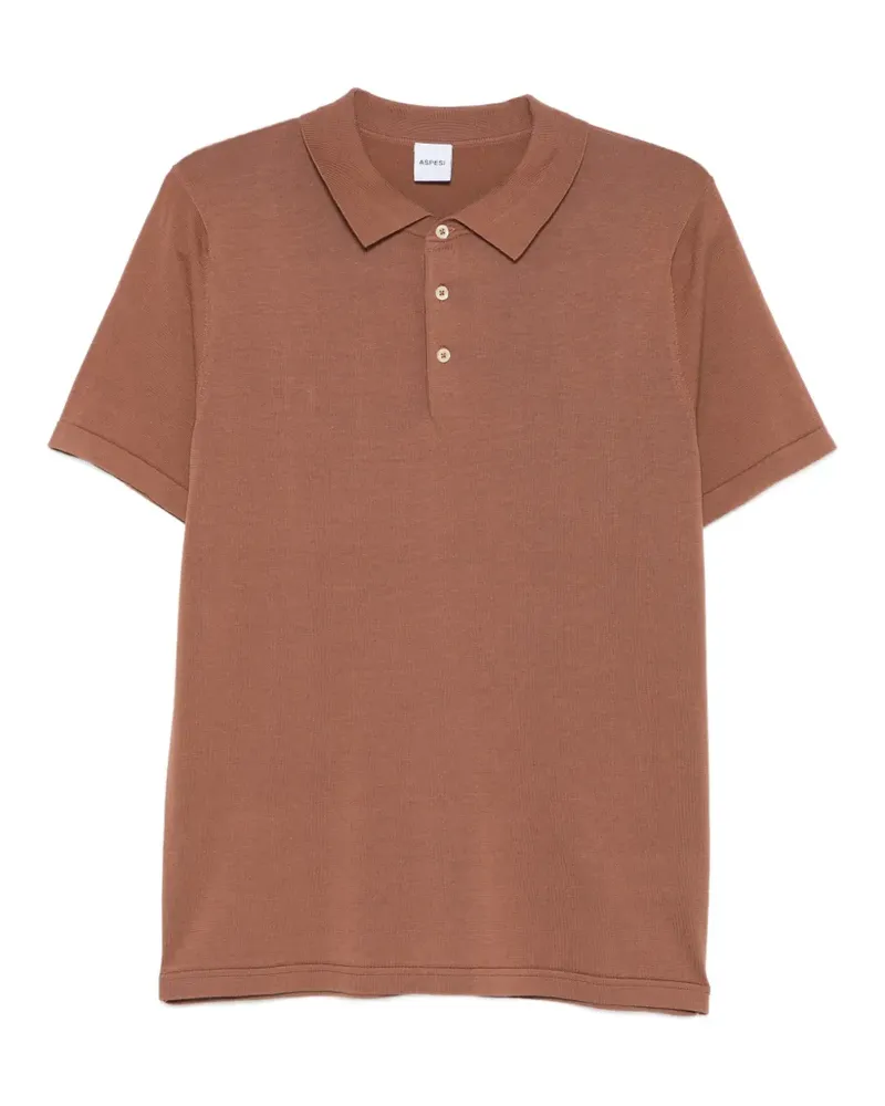ASPESI Poloshirt mit Knopfleiste - Braun Braun