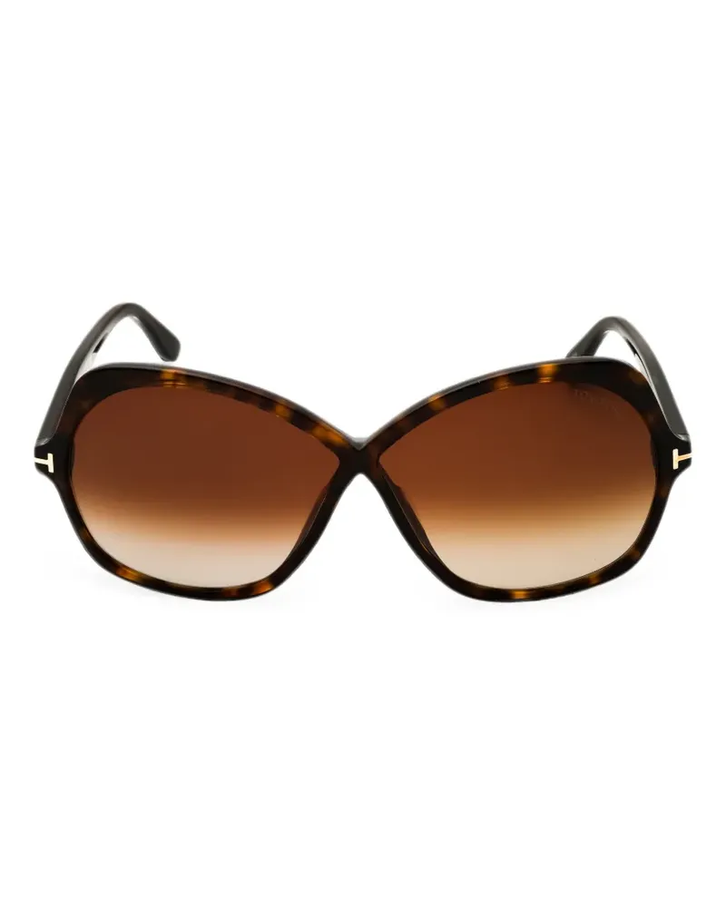 Tom Ford Oversized-Sonnenbrille in Schildpattoptik - Braun Braun