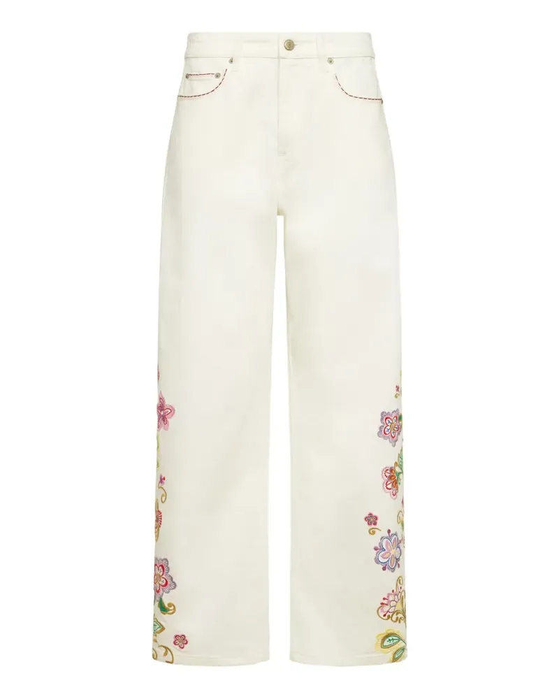 Cinq à Sept Jardin Boheme Hayden floral-embroidered jeans - Nude Nude