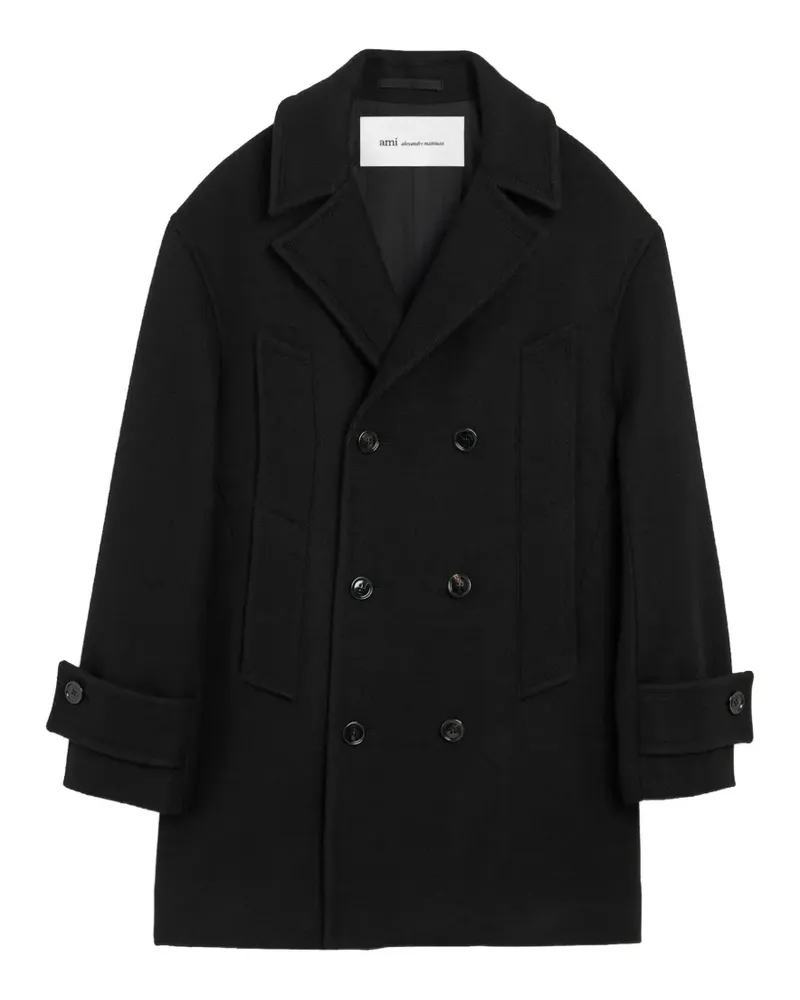 AMI Paris Pea-Coat aus Wolle - Schwarz Schwarz