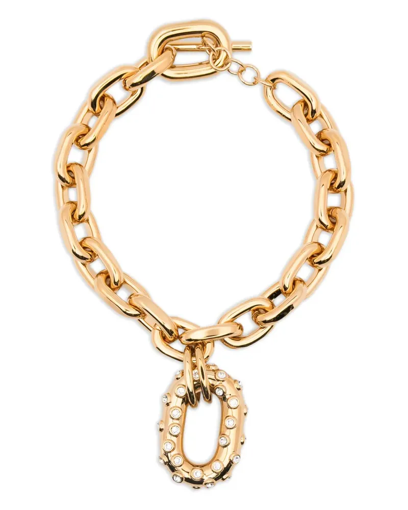 Paco Rabanne crystal-embellished chain necklace - Gold Gold