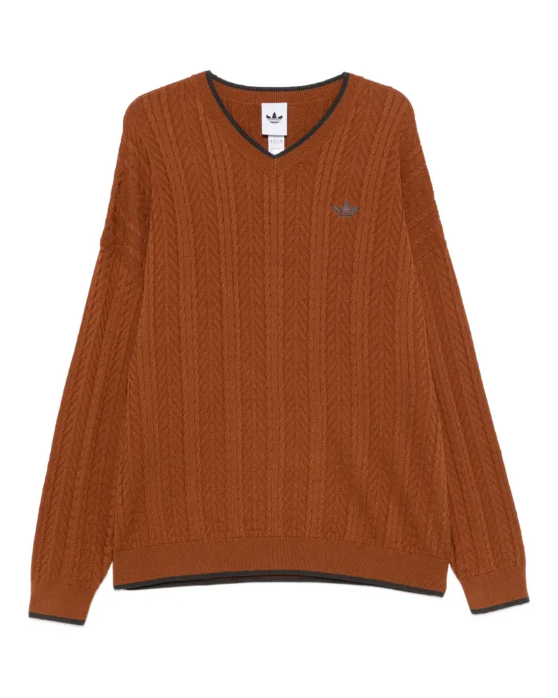 adidas Pullover mit Zopfmuster - Orange Orange