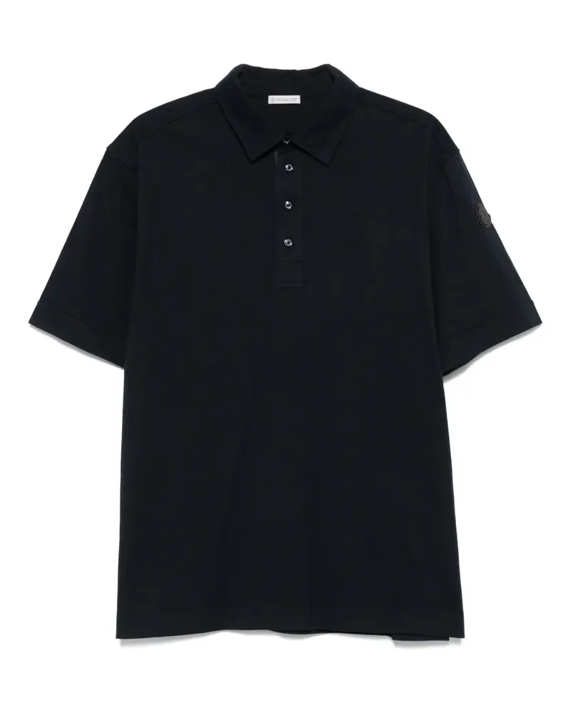 Moncler Poloshirt mit Logo-Patch - Blau Blau