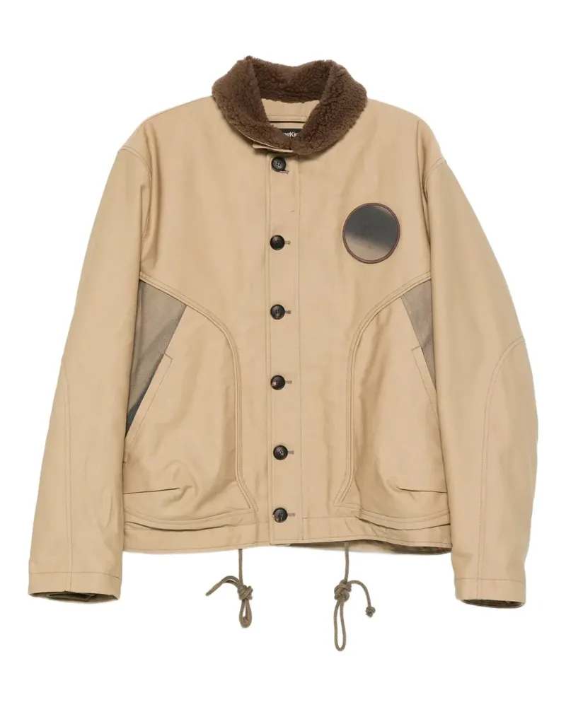 JiyongKim circular-patch button-fastening jacket - Nude Nude