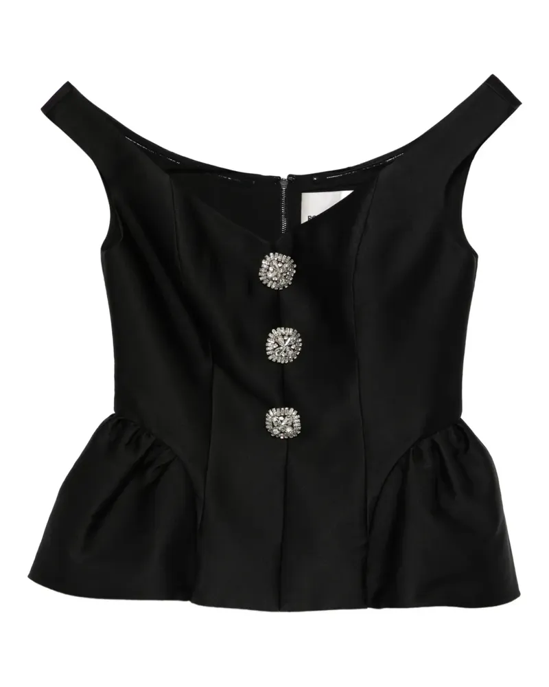 Roland Mouret Oberteil mit Schößchen - Schwarz Schwarz