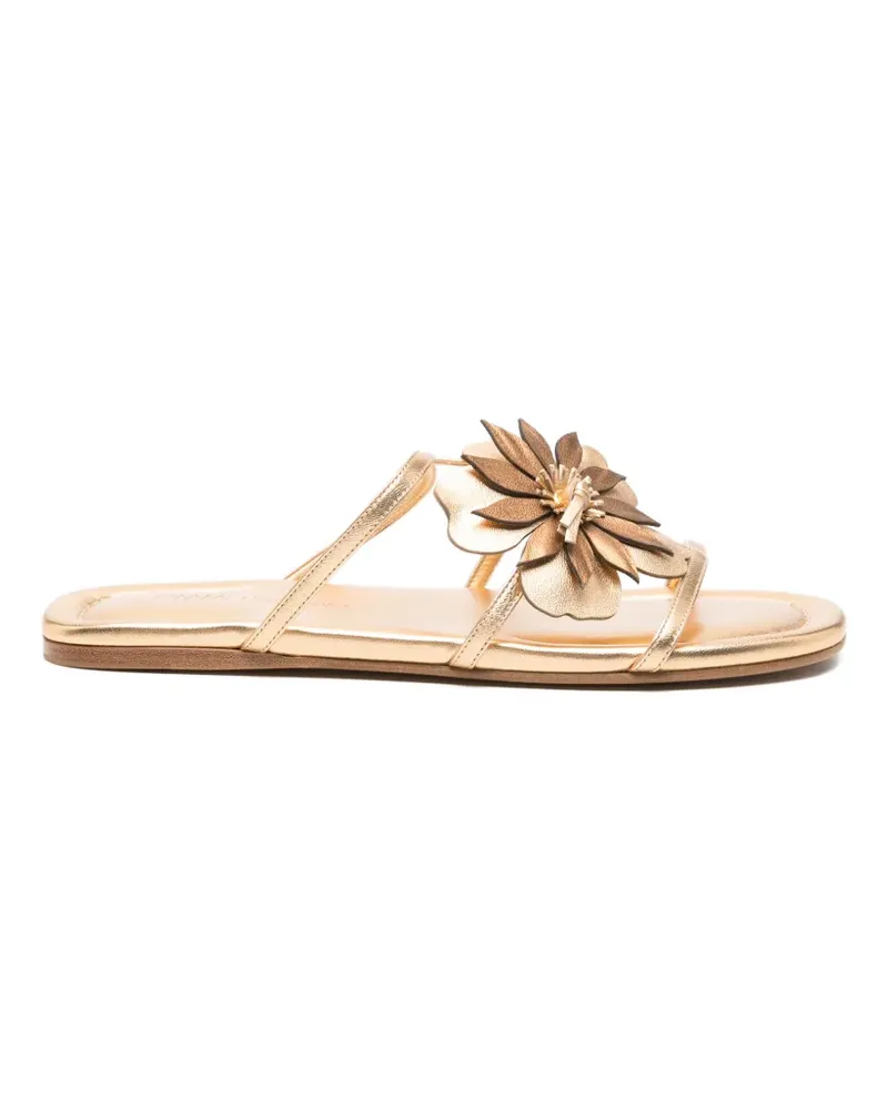 Zimmermann floral-appliqué sandals - Gold Gold