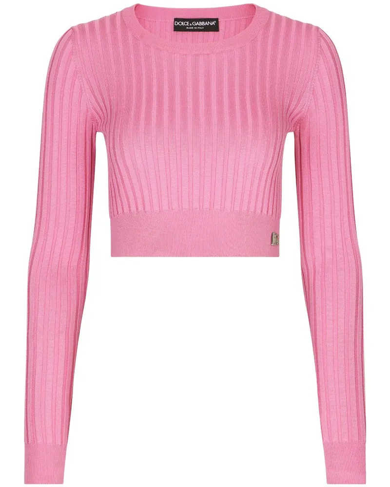 Dolce & Gabbana Gestricktes Cropped-Top - Rosa Rosa