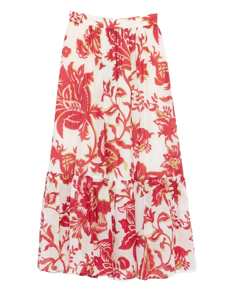 Etro floral-print tiered maxi skirt - Weiß Weiß