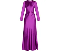Seidenkleid mit Taillengürtel - Violett