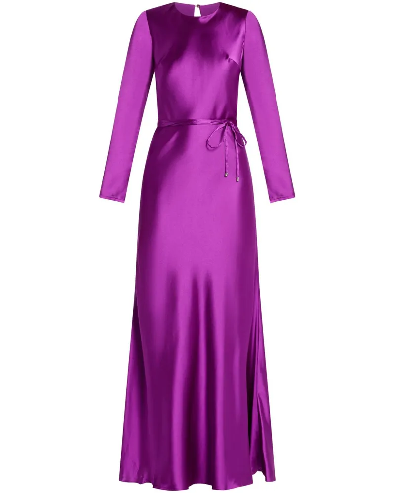 Monique Lhuillier Seidenkleid mit Taillengürtel - Violett Violett