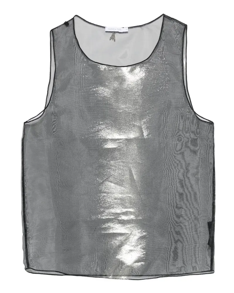 Patrizia Pepe Organza-Oberteil im Metallic-Look - Grau Grau
