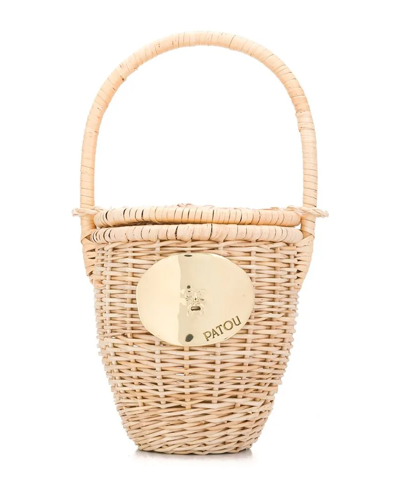 Patou Beuteltasche mit Korbgeflecht - Nude Nude