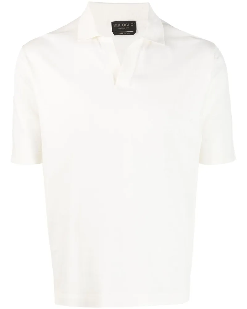 Dell'oglio Poloshirt mit offenem Kragen - Weiß Weiß