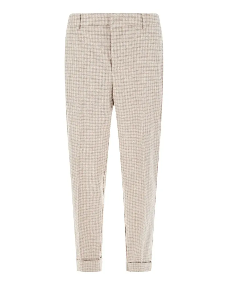 CRUNA Bergen checked tapered trousers - Nude Nude