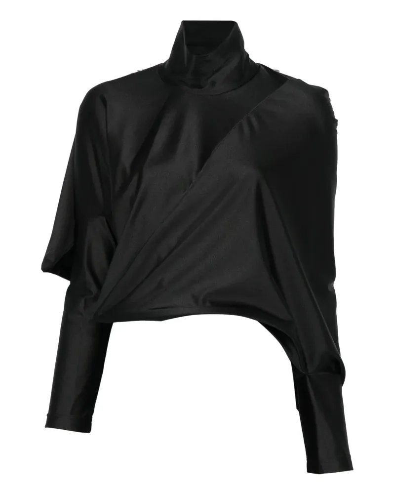 Junya Watanabe asymmetric high-neck top - Schwarz Schwarz