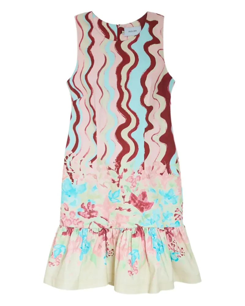 ISOLDA Arábia ruffled floral dress - Weiß Weiß