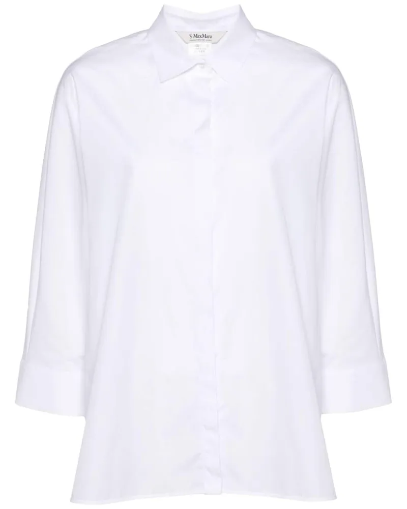 Max Mara Delfina Popeline-Hemd - Weiß Weiß