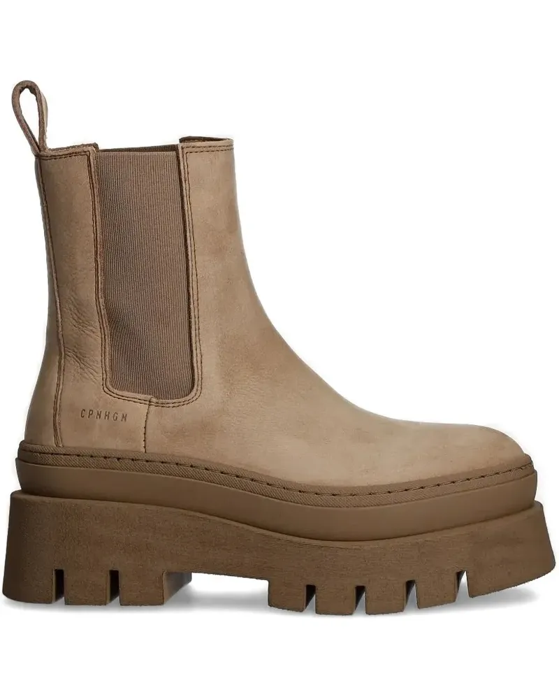 Copenhagen Plateau-Stiefel mit Stretcheinsätzen - Braun Braun