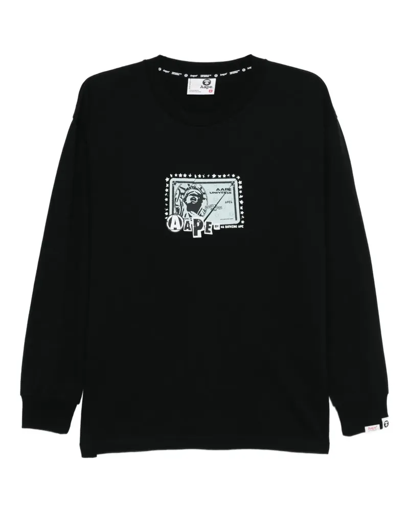 BAPE T-Shirt mit Logo-Print - Schwarz Schwarz