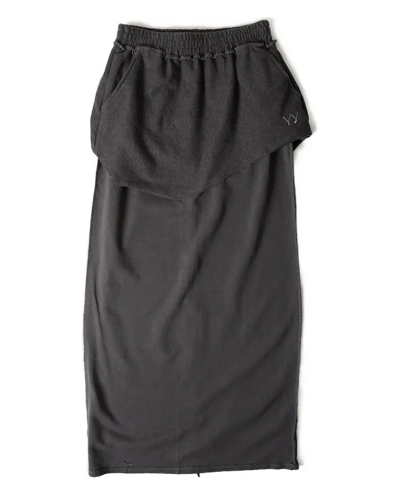 OPEN YY layered drawstring skirt - Schwarz Schwarz