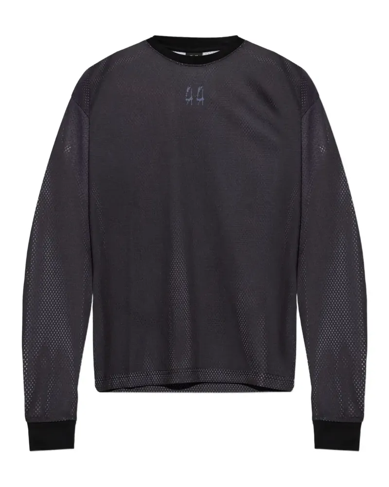 44 LABEL GROUP T-Shirt aus Mesh mit Print - Schwarz Schwarz