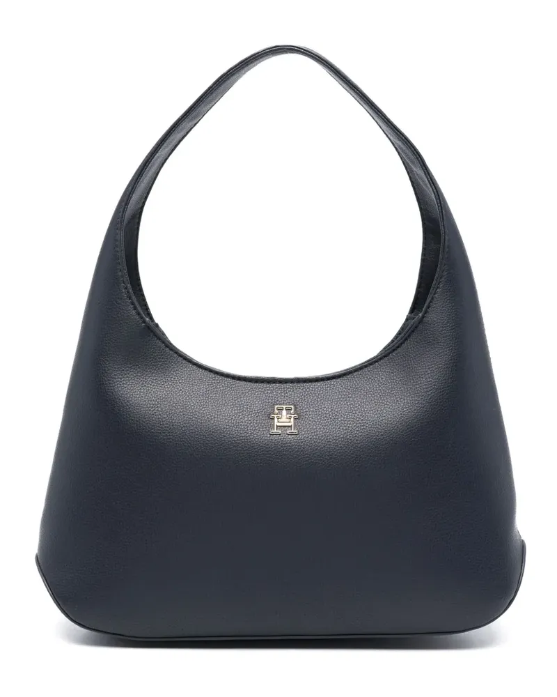 Tommy Hilfiger Schultertasche mit Logo-Schild - Blau Blau
