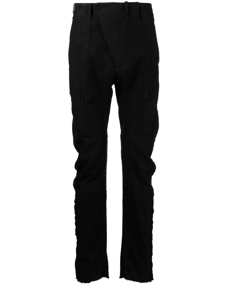 Masnada Gerippte Tapered-Hose - Schwarz Schwarz