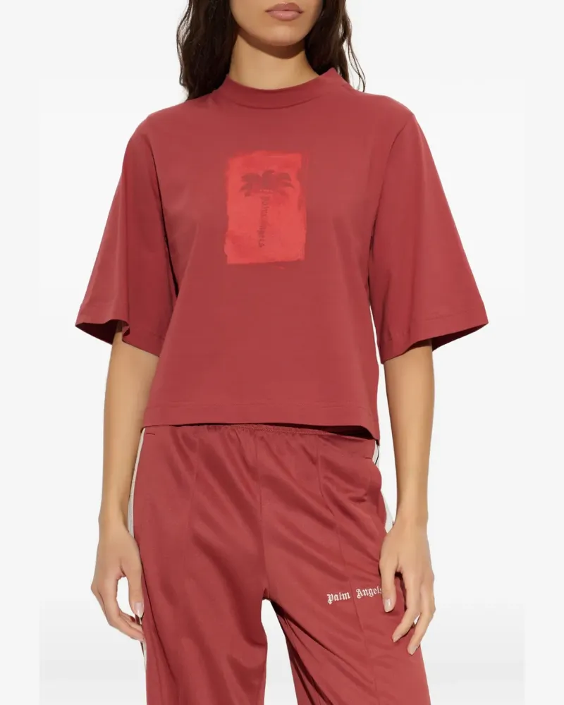 Palm Angels palm-print cotton T-shirt - Rot Rot