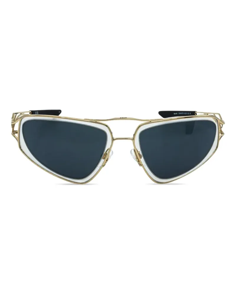 Nike Veil Sonnenbrille mit geometrischem Gestell - Gold Gold