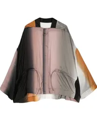 Rick Owens Satin-Cardigan mit überschnittener Schulter Rosa