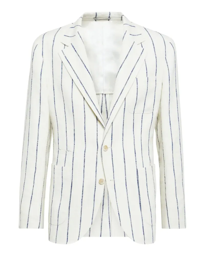 Brunello Cucinelli chalk-stripe blazer - Weiß Weiß