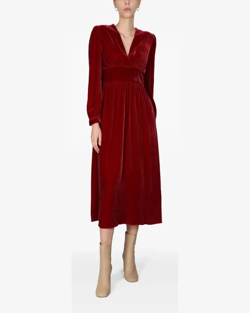 Moschino velvet V-neck dress - Rot Rot