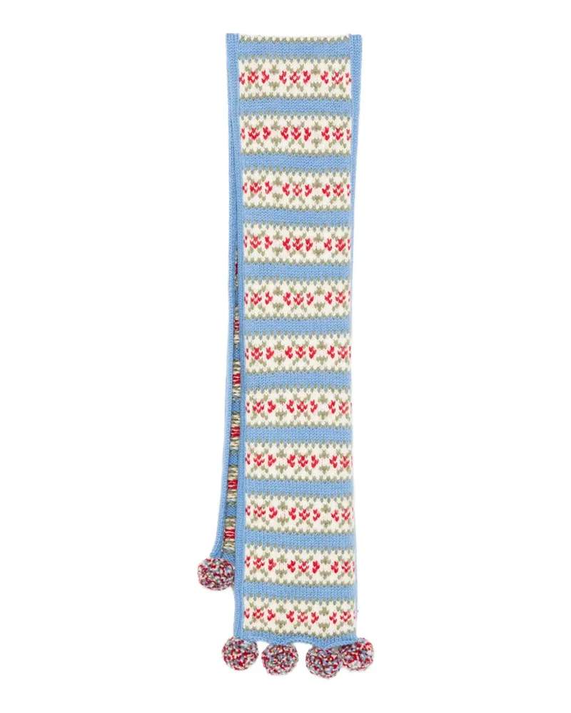 BODE pom-pom embellishment scarf - Blau Blau