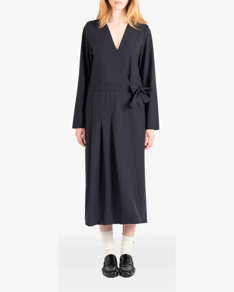 Société Anonyme Jap pleated wrap-style midi dress - Blau Blau