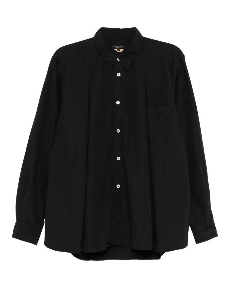 Comme des Garçons pleated long-sleeve T-shirt - Schwarz Schwarz