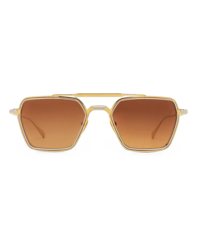 Jacques Marie Mage Commodore Sonnenbrille mit geometrischen Gestell - Gold Gold