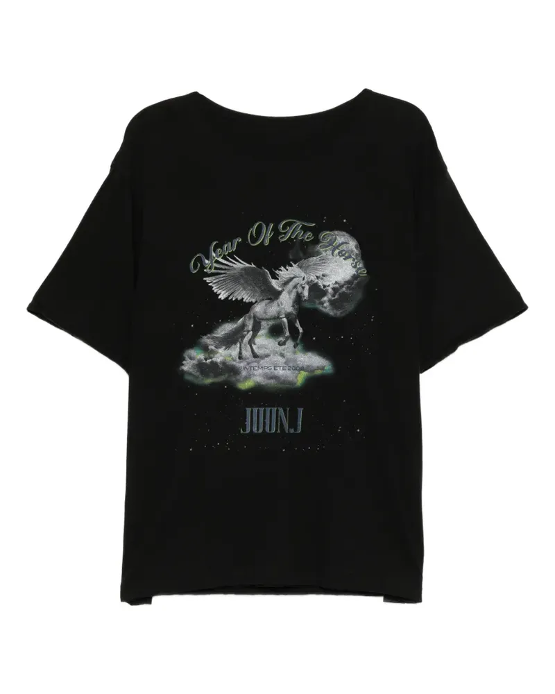 JUUN.J graphic-print T-shirt - Schwarz Schwarz