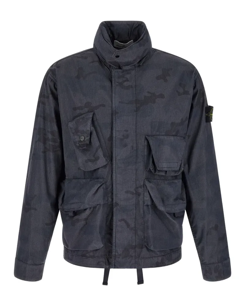 Stone Island camouflage-print jacket - Blau Blau