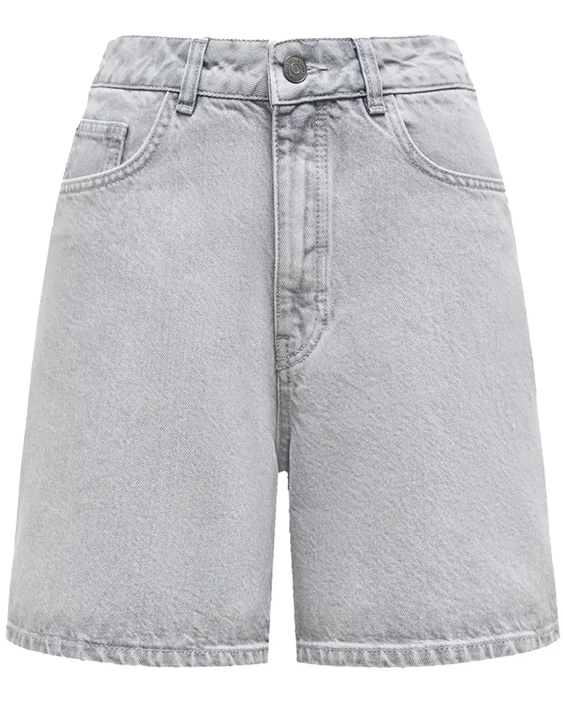 12 STOREEZ Hoch sitzende Shorts mit Logo-Patch - Grau Grau