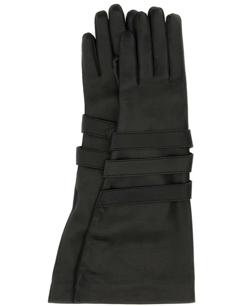 Saint Laurent Aviator Handschuhe mit Einsätzen Schwarz