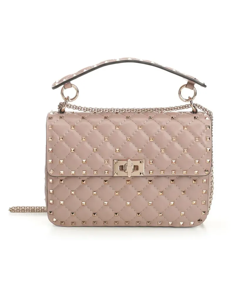 Valentino Garavani Mittelgroße Rockstud Spike Schultertasche - Nude Nude