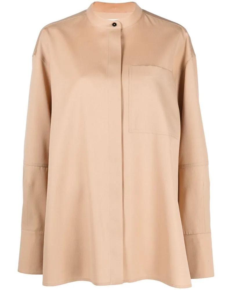 Jil Sander Kragenloses Hemd - Braun Braun