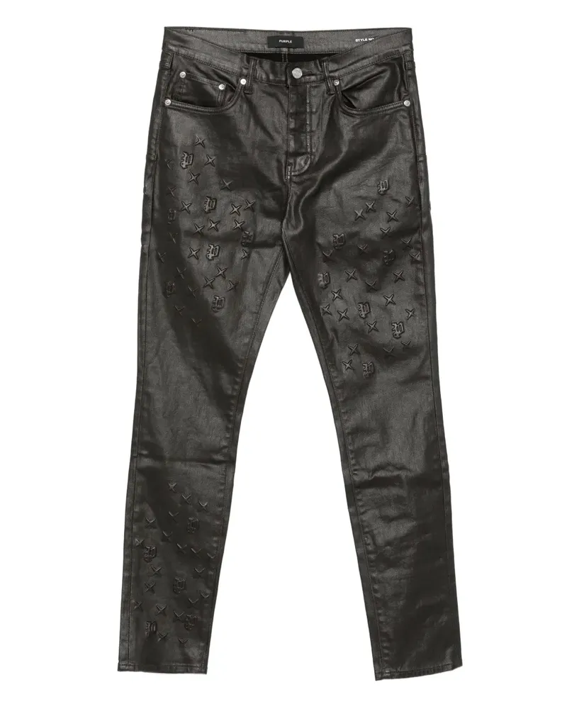PURPLE BRAND Jeans mit Sternprägung - Schwarz Schwarz