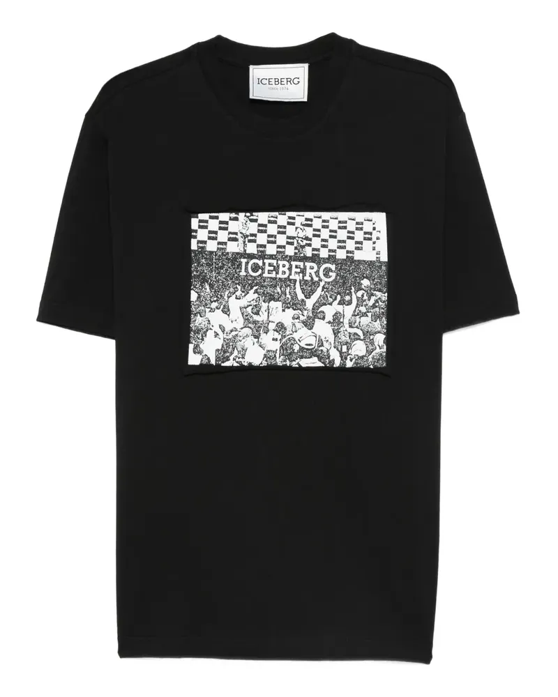 Iceberg T-Shirt mit grafischem Print - Schwarz Schwarz