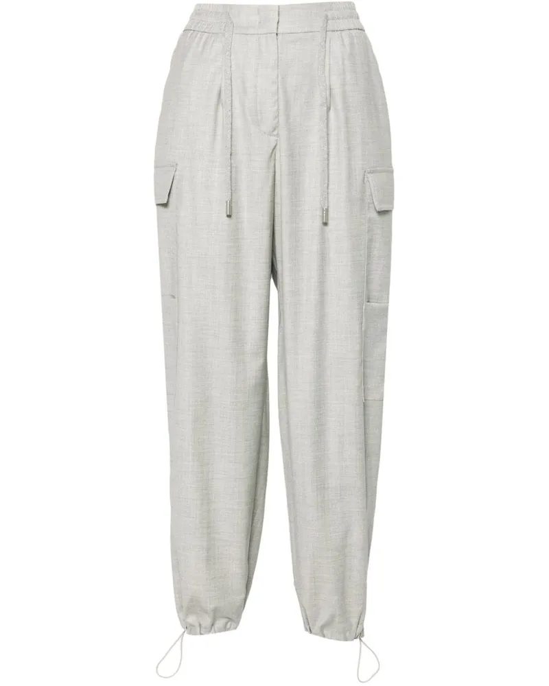 Peserico Tapered-Cargohose mit Falten - Grau Grau